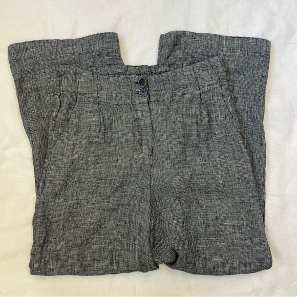 Mango Pants - Mango‎ Gray Linen Wide-Leg Trousers